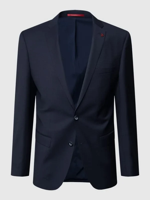 Brandneu ? Roy Robson Slim Fit 2-Knopf-Sakko Aus Schurwolle ‘Techno Suit’ – Marineblau ⌛ 3