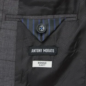 Am billigsten ? Antony Morato Slim Fit 2-Knopf Sakko Mit Gitterkaro Modell ‘Bonnie’ – Mittelgrau ✔️ 19