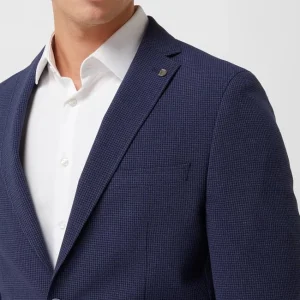 Schlussverkauf ? DIGEL Slim Fit 2-Knopf-Sakko Mit Hahnentritt-Dessin Modell ‘Kristo’ – Royalblau ? 12