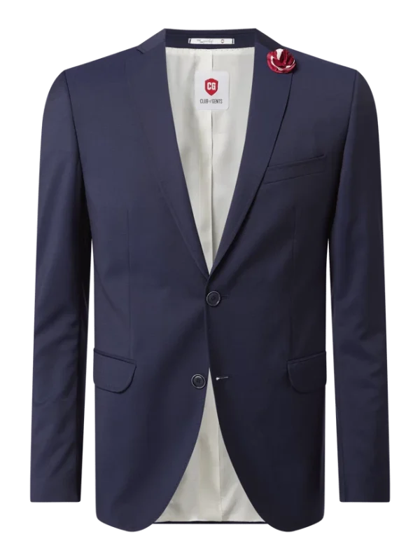 Budget ? CG – Club Of Gents Slim Fit 2-Knopf-Sakko Aus Schurwolle YOUR OWN PARTY By CG – CLUB Of GENTS – Marineblau ? 1