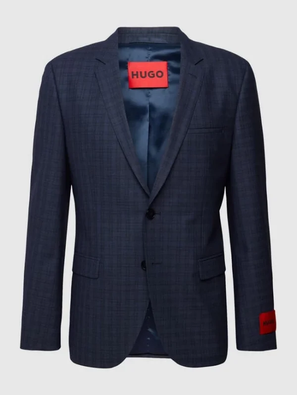 Bester Verkauf ✨ HUGO Extra Slim Fit 2-Knopf-Sakko Mit Glencheck-Muster Modell ‘Arti’ – Marineblau ✨ 1