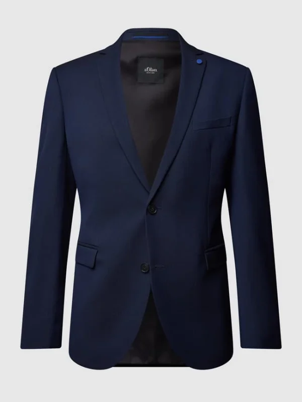 Beste Bewertungen von ? S.Oliver BLACK LABEL Slim Fit 2-Knopf-Sakko Mit Webstruktur – Marineblau ? 3