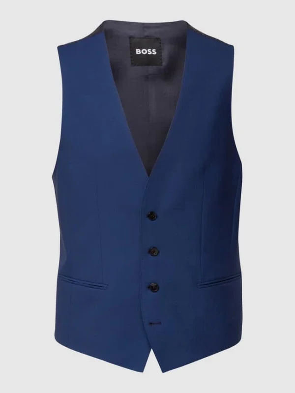 Brandneu ? BOSS Weste Mit Paspeltaschen Modell ‘Huge Vest’ – Marineblau ? 3