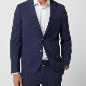 Schlussverkauf ? DIGEL Slim Fit 2-Knopf-Sakko Mit Hahnentritt-Dessin Modell ‘Kristo’ – Royalblau ? 14